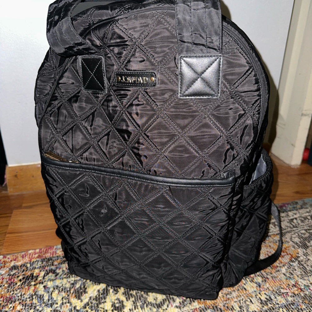 Joan & David Black Quilted Backpack Diaper Bag
